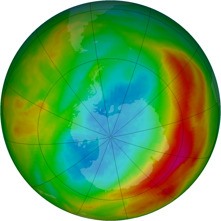 Antarctic ozone map for 30 September 1979